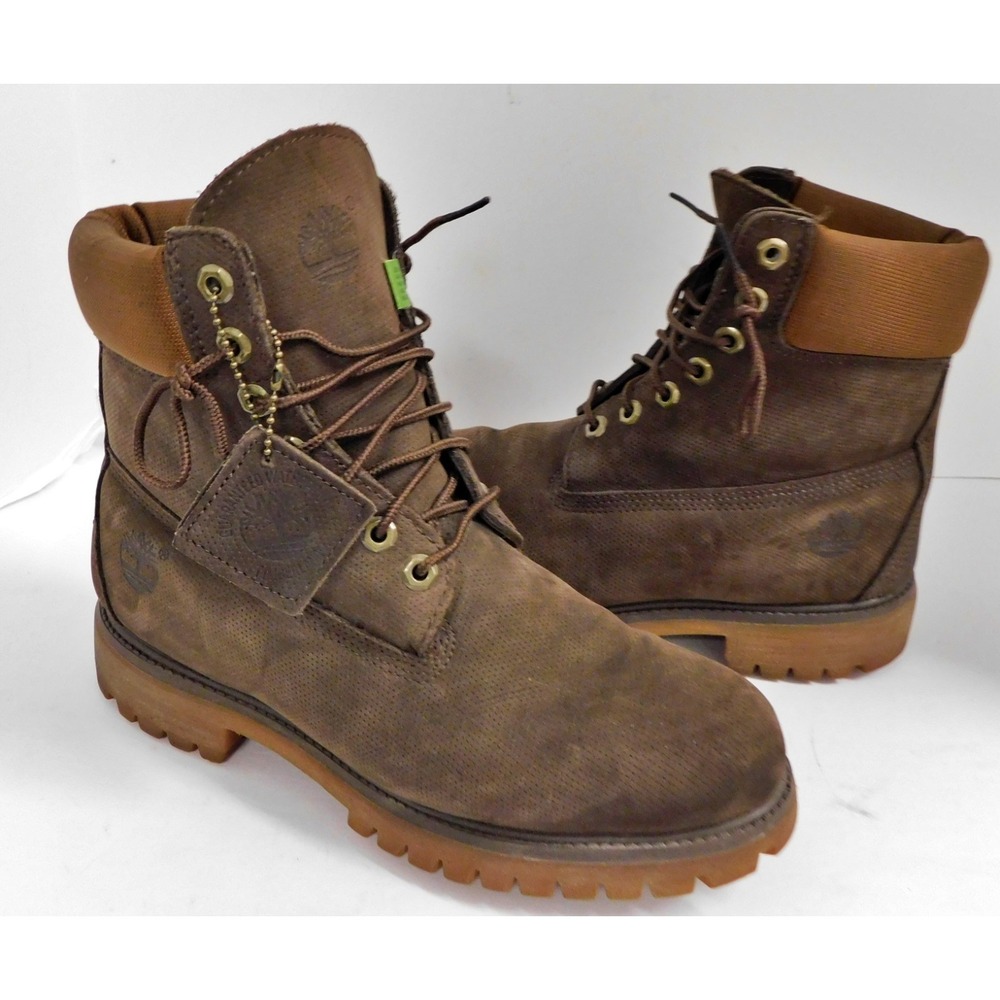 Timberland 42560 Brown Textured Nubuck Waterproof 6 inch Boot 8M